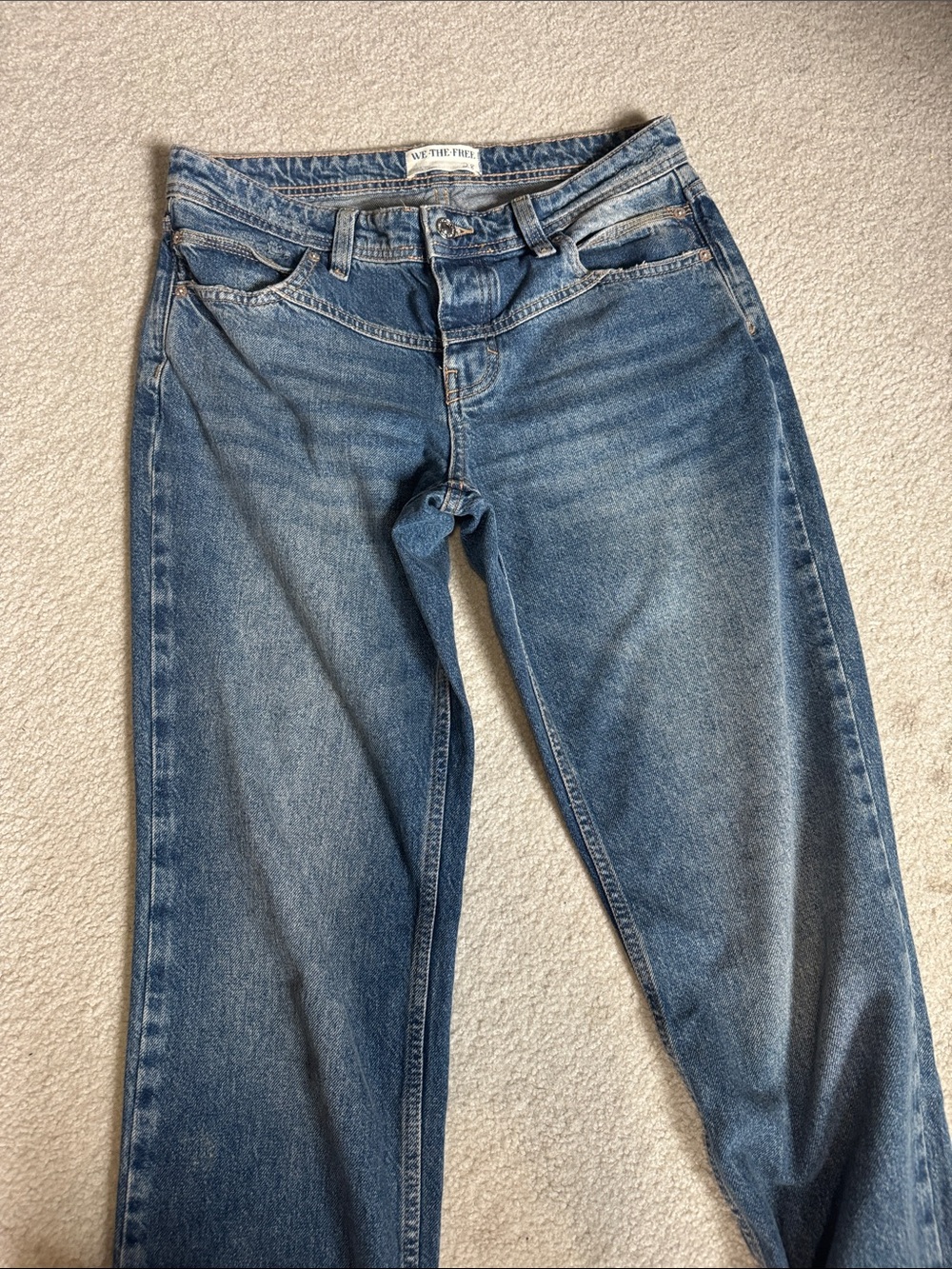 We The Free Light Blue Straight Leg Denim Jeans